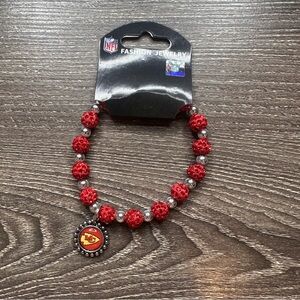 NWT NFL Fashion Jewelry Red Beaded Bracelet
